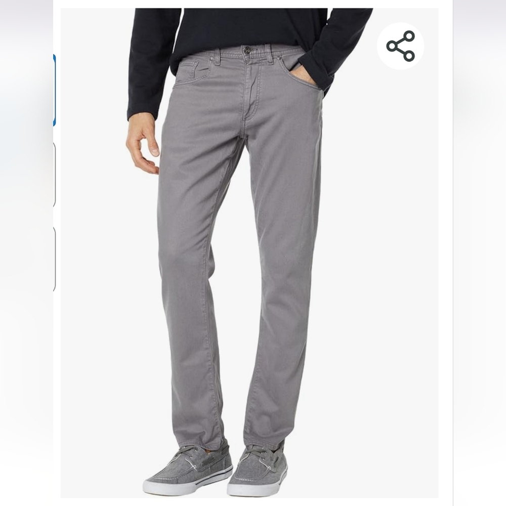 Johnnie-o Hugo Classy 5-Pocket Grante Gray Stretch Pants Mens Size 32x32